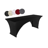 thumbnail of TexDeko Stretch Biertischhussen für Bierzeltgarnitur 220 x 50cm Festzeltgarnitur | verstärkte Beintaschen bügelfrei waschbar (Schwarz)