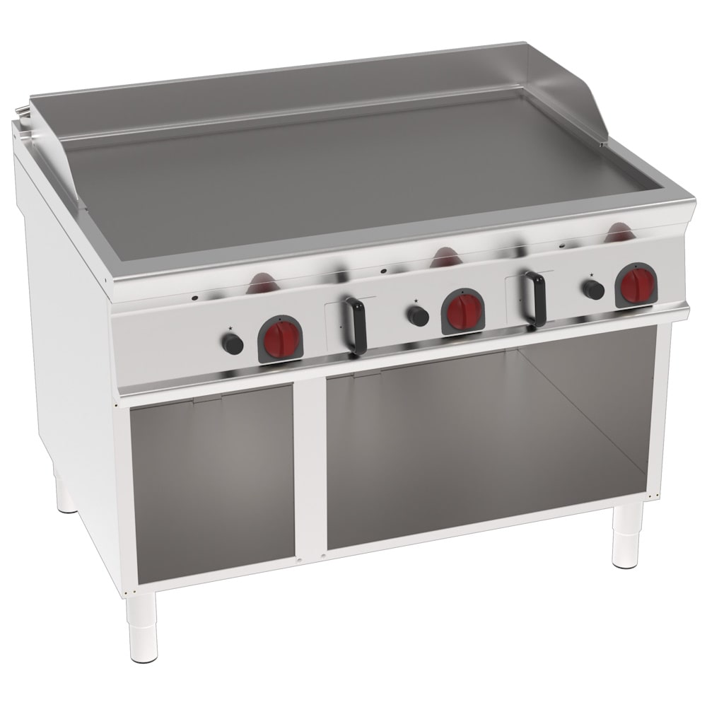 EURAST - Piastra-frytop fe 15 mm a gas liscia su supporto aperto - 1200x900x900 mm - 24 Kw - 36622313