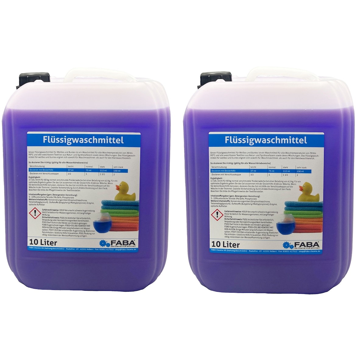 2 x 10 L Flüssigwaschmittel Konzentrat lila Universal Color