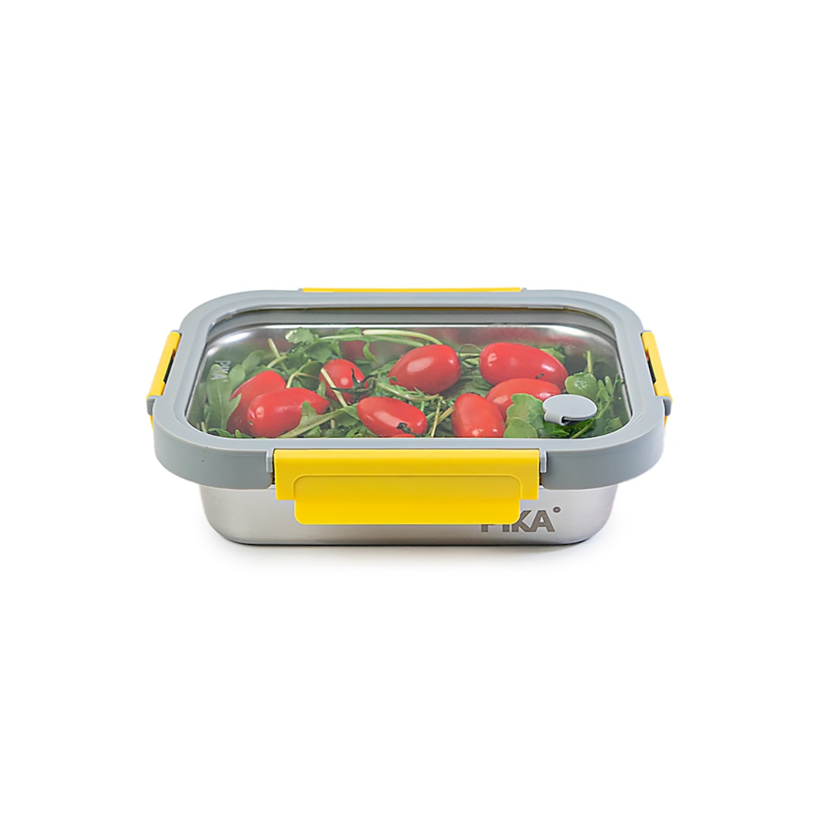 PIKA - Boite alimentaire 820ml en inox et couvercle en verre trempé – Hermétique et légère – Compatible micro-ondes, four, congélateur – MetalShock