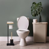 thumbnail of Relaxdays WC Garnitur, Bambus, Eisen, freistehender Klopapierhalter, Toilettenbürste mit Bürstenhalter, schwarz/natur