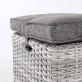 thumbnail of Pacote 4 unidades - Saco de feijão de jardim de rattan sintético cor cinza com Almofada removível - Tamanho: 40x40x49 cm