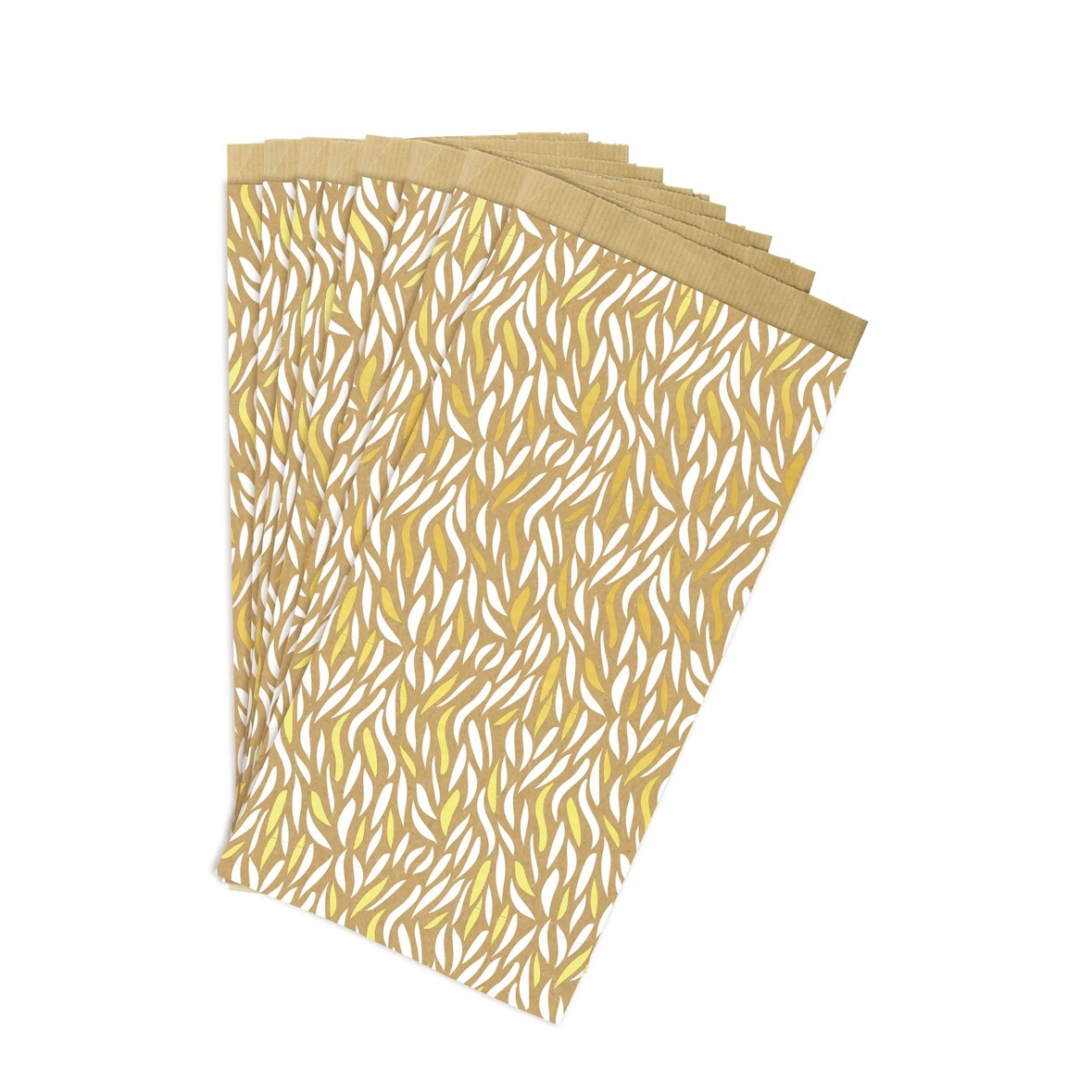 Clairefontaine 394115C Packung mit 50 Geschenktüten Kraft, 12x24+4,5cm, WellenWeiß