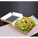 thumbnail of PAPSTAR 25 Feinkostboxen, Pappe mit Sichtfenster aus PLA eckig 750 ml 14 cm x 14 cm x 5 cm braun