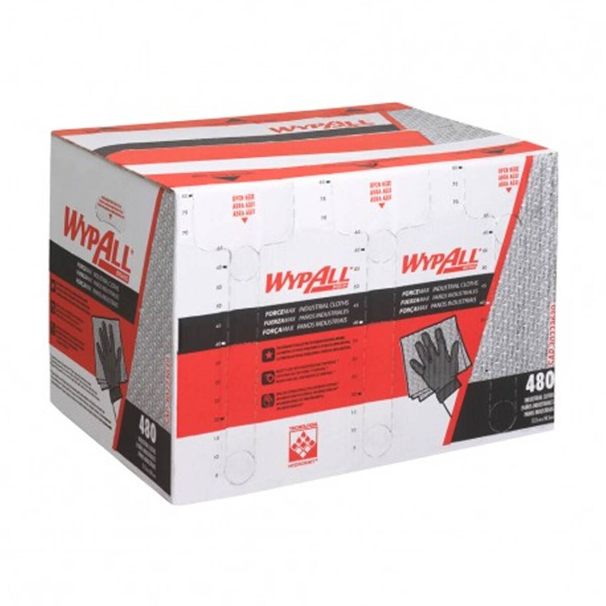 Chiffons industriels WypAll ForceMax - boîte distributrice 480 formats - Kimberly-Clark