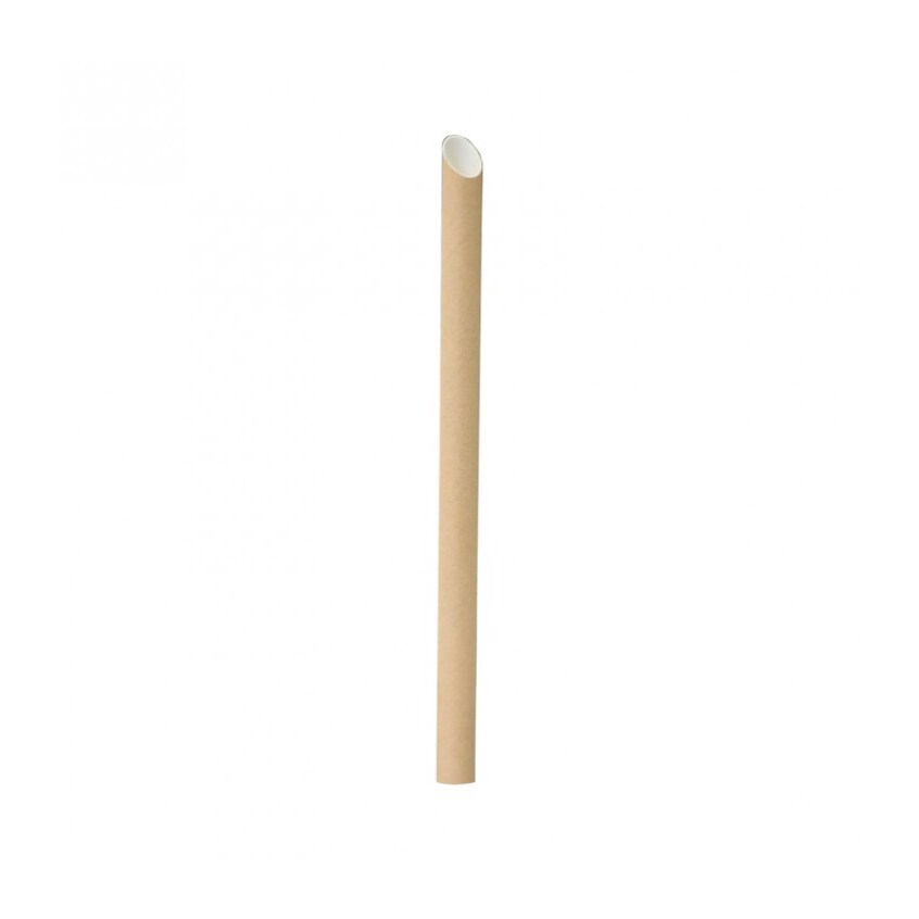 FHC - 3000Pcs - Paille biseautée Kraft pour Bubble Tea   H200mm