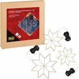 thumbnail of Kristallsterne mit LED warmweiß Metall Ø15, 17, 20cm 3 Stück