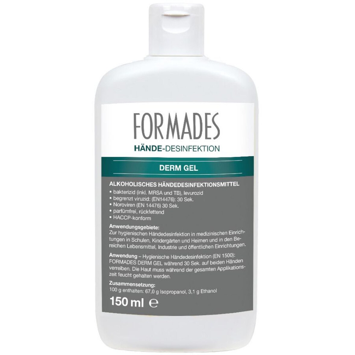 FORMADES Händedesinfektion Derm Gel - Handdesinfektion - 10 x 500 ml