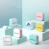 thumbnail of Mini Imprimante Portable Bluetooth Pour Étiquettes Et Photos Rose Blanc + Vert YONIS