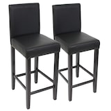 thumbnail of Lote de 2 taburetes de bar Silla de bar M37 imitación cuero ~ negro, pies oscuros