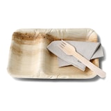 thumbnail of greenbox - Palmblatt Menüteller "Palmware®" 25 x 15 cm, 2 Kammern, rechteckig, 25 St.