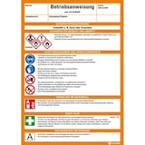 thumbnail of Betriebsanweisung Feststoffe, CLP/GHS, Kunststoff, 210x297mm, ASR A1.3, DIN EN ISO 7010