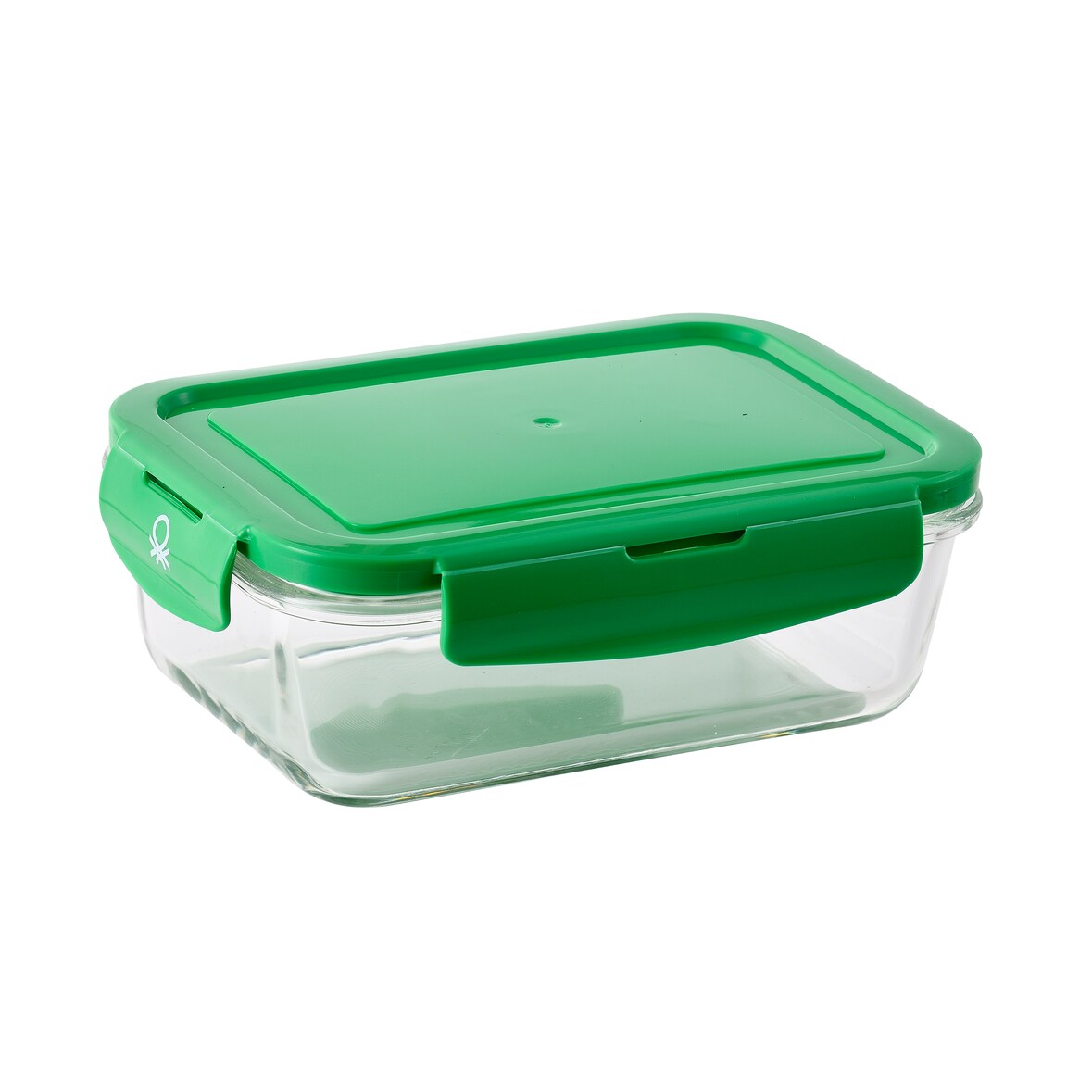 Benetton - Hermético Rectangular 1180ml en Borosilicato tapa Verde