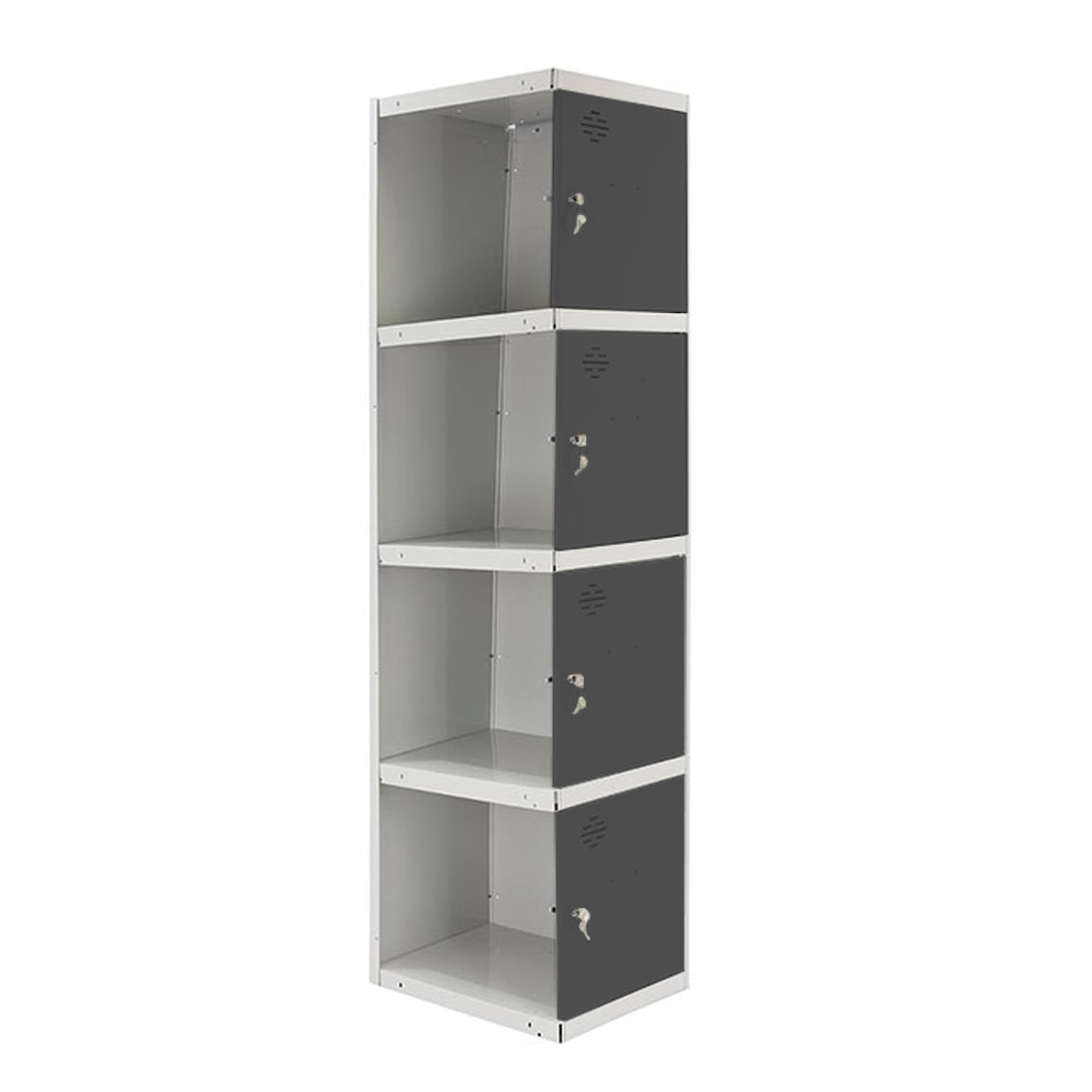 Cacifo de metal desmontado 4 portas adicional branco/antracite 1800x300x500 mm (altura x largura x profundidade)