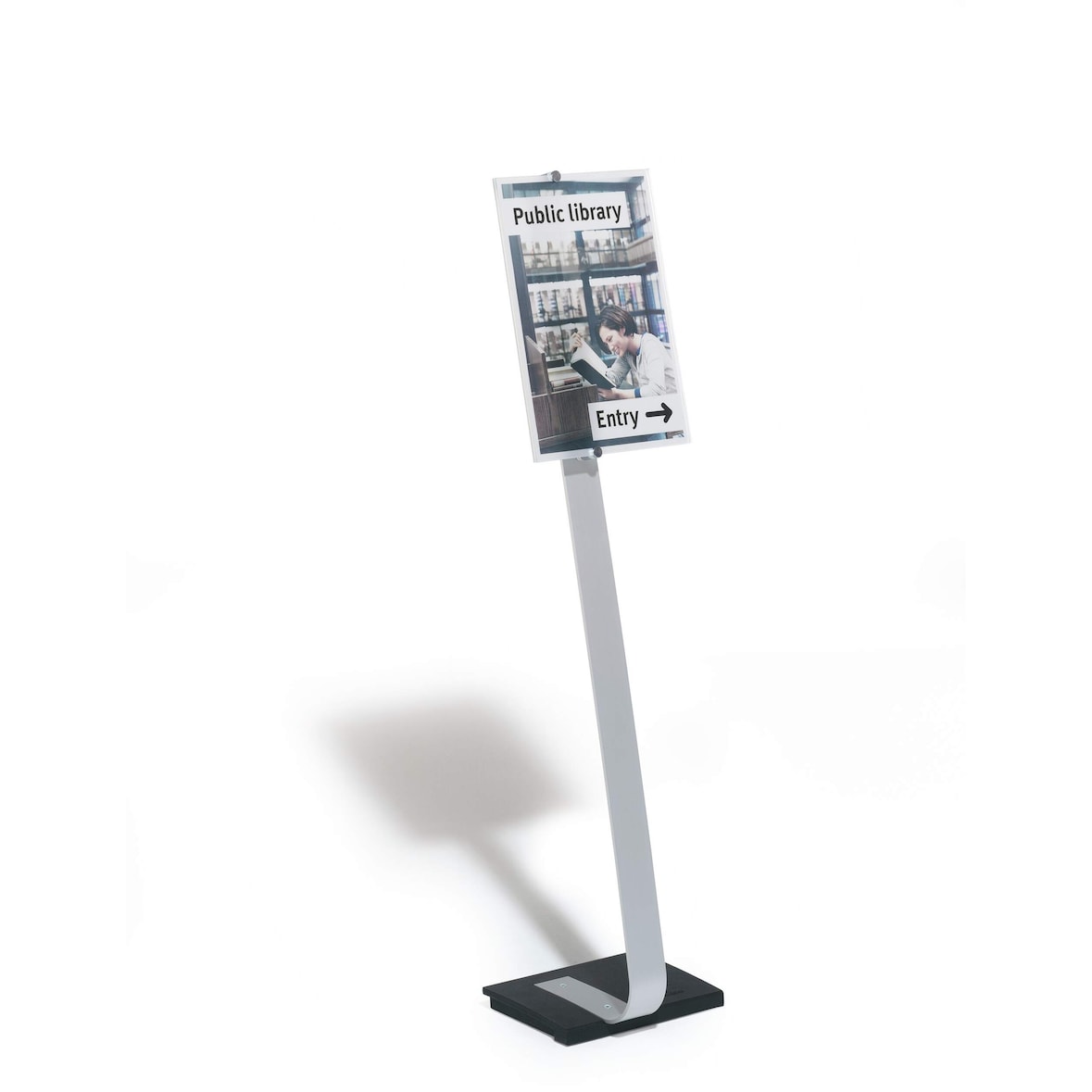 Durable Bodenständer CRYSTAL SIGN A3 si aus Aluminium mit Infotafel