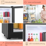thumbnail of MKS-13 Minibar Mini-Kühlschrank 3 Temperaturen 30L 23 dB Glastür Schwarz / Weiß
