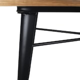 thumbnail of Mesa de fábrica de 120 x 80 cm en metal negro mate y tapa de madera clara