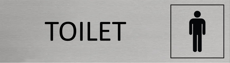 CombiCraft Aluminium Türschild Toilet mit "Mann"-Symbol 165x45mm