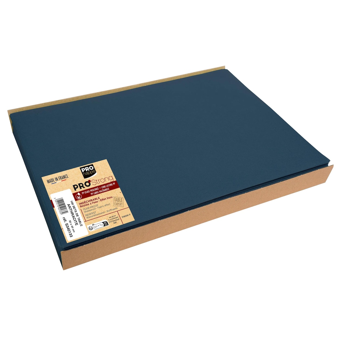 METRO Professional - 600 sets de table unis PP non tissé spunbond - Format 30x40 cm - couleur anthracite - 6 paquets de 100
