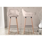 thumbnail of Conjunto de 2 bancos de bar em veludo Grant creme