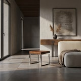 thumbnail of Beistelltisch GUNA Massiv-Holz Sheesham Wohnzimmer-Tisch Metallgestell Couchtisch Landhaus-Stil dunkelbraun