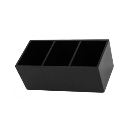 Kunststoffen theezakjeshouder voor op tafel, 13x6 cm, H 5,5 cm, 3 vakken, 5522p