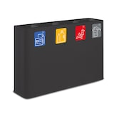 thumbnail of Stil Casa PURE sistema di raccolta rifiuti, acciaio verniciato, 120x30xh. 80 cm, 240 litri a quattro scompartimenti da 60 litri ciascuno, nero.