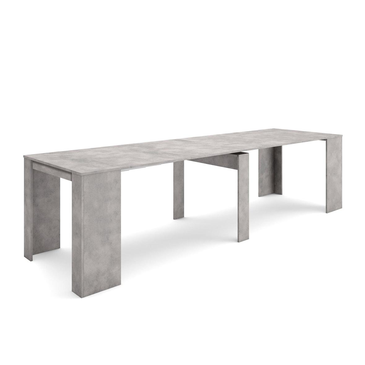 Uitschuifbare Consoletafel, Console table, 300, Voor 14 personen, Tafel, Moderne stijl, Cement _ EX300CEM2020