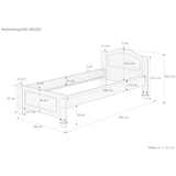 thumbnail of Bettrahmen Massivholzbett Kiefer natur Einzelbett 90x200 Futonbett Singlebett Rollrost 60.37-09M