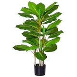 thumbnail of Árbol Artificial 95 cm con 33 Hojas Realistas en Maceta de Cemento Planta Falsa Perenne Interior para Decoración en Salón Oficina