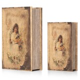 thumbnail of Moritz 2er Set Aufbewahrungsbox Deko Mädchen mit Katze Buch Safe Box Schatulle Buchhülle Geldversteck