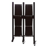 thumbnail of Absperrgitter HWC-B34, Zaun Scherengitter Trenngitter, Alu ausziehbar Laufrollen braun ~ Höhe 109cm, Breite 60-530cm