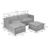 thumbnail of tectake Conjunto de ratán Lignano  gris - 404782