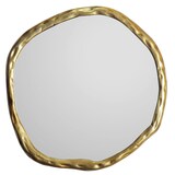 thumbnail of Wandspiegel Asymmetrisch 60x60 cm Metall Design Hängespiegel Gold, Aluminium Dekospiegel Unförmig mit Rahmen, Spiegel Wand Groß, Flurspiegel