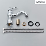 thumbnail of NALA | vintage hotel gastro chroom glanzende lage badmengkraan | retro premium RVS kraan wastafel klein | mengkraan 2 aansluitingen