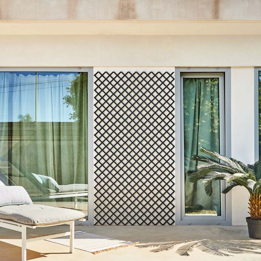 Celosía PVC  DECORY QUADRA 48mm 1x2m NEGRO