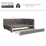 thumbnail of Ausziehbares Schlafsofa 140x200 mit Lattenrost, Polsterbett aus Samt, multifunktionales Sofa-Bett, komfortables Schlafzimmerdesign, Grau
