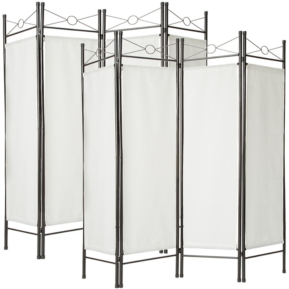 tectake 2 paravento, divisori 180 x 160 x 2,5cm - bianco - 401830