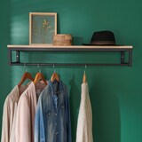 thumbnail of Penderie étagère murale bois et métal L90 cm GRIF Métal noir et bois