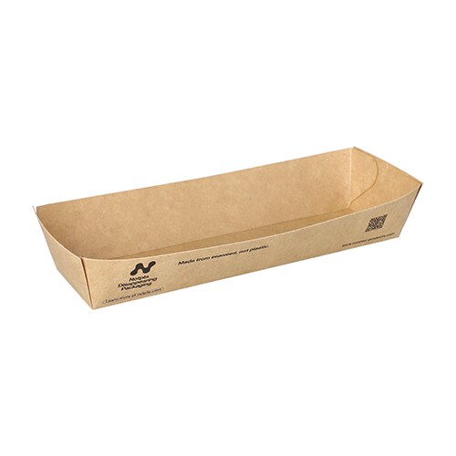 80 Snacktrays, Pappe `NOTPLA` 3,5 cm x 5 cm x 18,5 cm braun