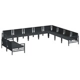 thumbnail of vidaXL Gartensofa-set mit Kissen 10 pcs Schwarz Stahl