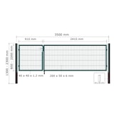 thumbnail of Gartentor Zauntor Einfahrtstor Stabmattenzaun Doppelflügel Grün 1000 x 3500 mm