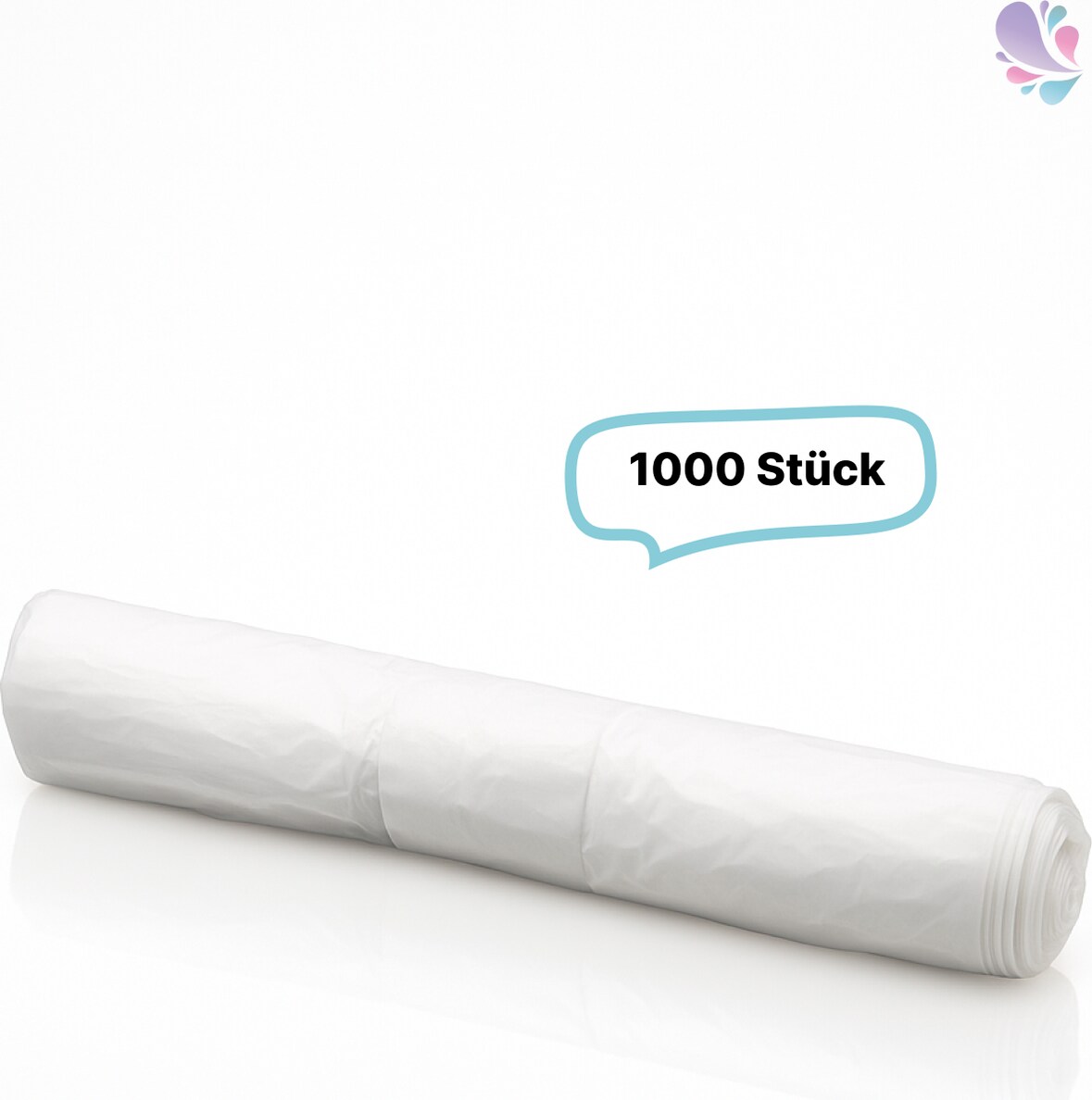 Müllbeutel hohe Qualität 30 Liter, weiß, 13my, 1.000 Beutel