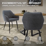 thumbnail of ML-Design Esszimmerstühle 4er Set, Anthrazit, mit Arm- & Rückenlehne, Kunstlederbezug & Metallbeine, ergonomische Polsterstühle für Esszimmer &