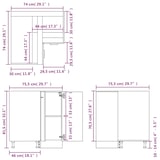 thumbnail of vidaXL Eckunterschrank Betongrau 75,5x75,5x81,5 cm Holzwerkstoff