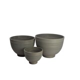 thumbnail of Vaso tondo basso largo da giardino in fibra di argilla 41x41x27 cm Hoya -  Black
