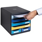 thumbnail of Exacompta 3124202D BEE BLUE, Schubladenbox mit 6 Schubfächern BIG BOX MAXI - Farben sortiert