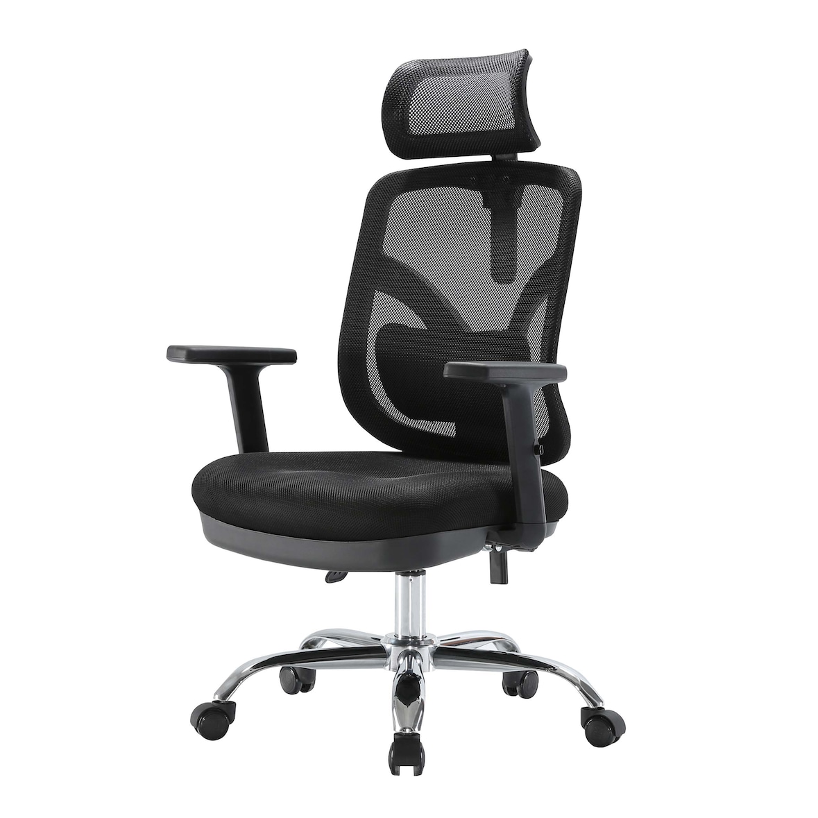 SIHOO Bürostuhl Schreibtischstuhl, ergonomisch, verstellbare Lordosenstütze und Armlehne ~ schwarz