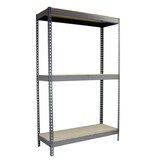 thumbnail of SimonRack Industrieregal, 2000x1500x750 mm, 600 kg am Biegepunkt, 3 Holzböden, Garagenregal, Grau- Simonforte