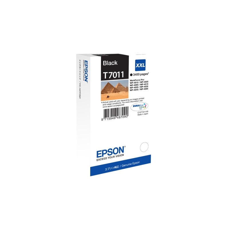 EPSON Cartouche Jet d'Encre Noire XXL (3 400 p) ''Pyramides'' (T7011) - C13T70114010